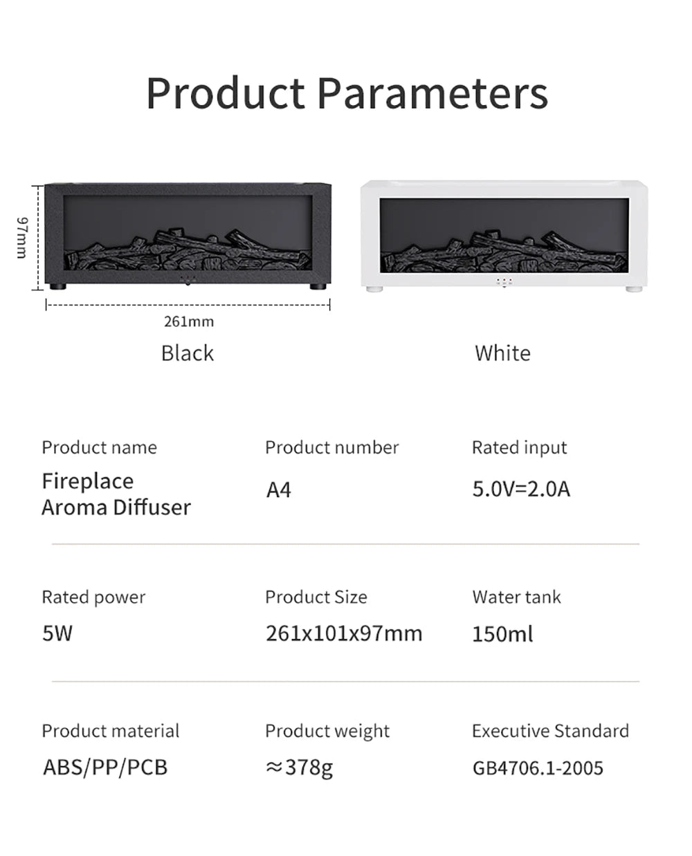 Aroma Flame Diffuser with LED Light